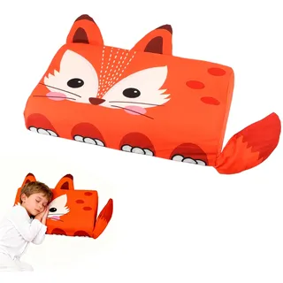MIYUANGKJ Schlummerkids Kissen 46x26cm Ergonomisches Nackenkissen Calmly Kinderkissen Kawaii Tiere Kissen Kinderkopfkissen Kopfstütze für Besserenund Gesünderen