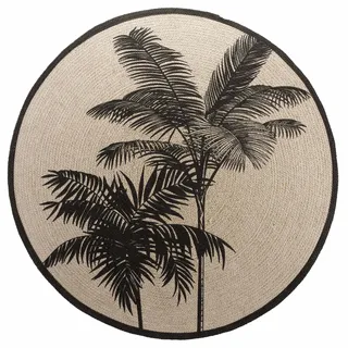 Douceur d'Intérieur Teppich rund (0) 120 cm Baumwolle Bedruckt Tropic Nature