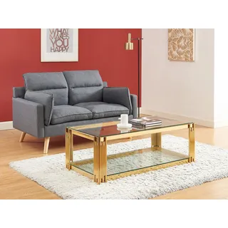 Kauf-Unique Couchtisch - Sicherheitsglas & Edelstahl - Goldfarben - NOMELANO von Pascal MORABITO