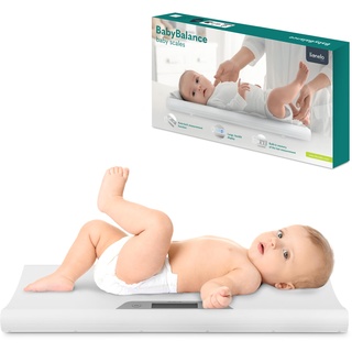 LIONELO BABYBALANCE Elektronische Babywaage, Kinderwaage bis 20 kg Großes Display, Tarierfunktion, Speicher für letzte Messung, Präzises Wiegen in 5g-Schritten