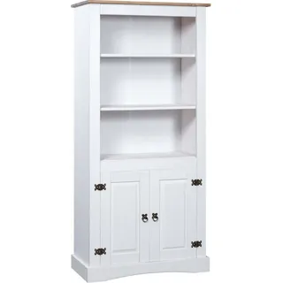 Buffetschrank Mexiko-Stil Kiefernholz Weiß 80x40x170 cm - Weiß