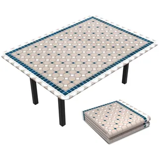 VOUNOT Tischdecke Outdoor Elastisch Rechteckig 180 x 114 cm Blau