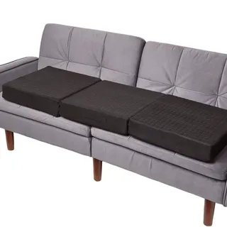 Homescapes Sofa-Auflage Velours 150 x 50 cm Schwarz