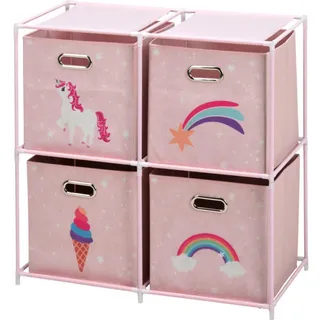 Storage Solutions Kinderregal Einhorn 68 x 35 x 70 cm Metall rosa