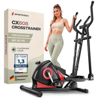 Sportstech Crosstrainer CX608, LCD- Display, App-Steuerung - Schwarz
