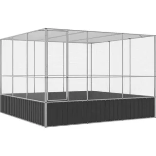 vidaXL Voliere Silbern 311x307x212 cm Stahl - Silber