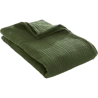 LeGer Home by Lena Gercke Wohndecke »HEVIN« Tagesdecke im Baumwoll-Crinkle-Effekt, Musselin, Kuscheldecke, grün