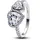 193659C01 Silberring für Damen Funkelnde Halo Herzen 56/17 8