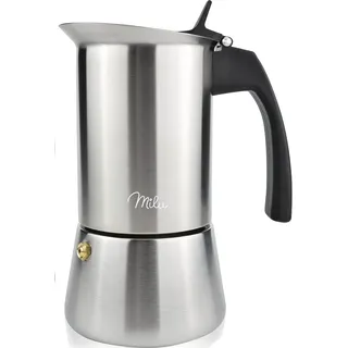 MILU Espressokocher 300 ml 6 Tassen Silber