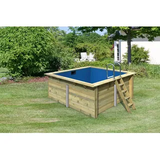 Karibu Rechteckpool »Milano BxLxH: 320x353x124cm« 44 mm starke kesseldruckimprägnierte Holzbohlen aus Fichtenholz