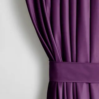 AmeliaHome Set Vorhang H 245 x B 140 cm mit Raffhalter 54 x 10 cm Velvet Optik Violett 1 St. Kräuselband Wellenband Samt Halbverdunkelungsvorhang Fensterdekoration Dekoschal Dekorvorhang
