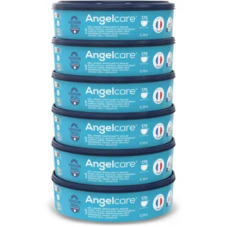 Angelcare Original Nachfüllkassetten Plus, 6er-Pack, hält bis zu 12 Monate, 5x weniger Folienverbrauch