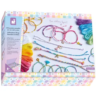 Janod - Regenbogenarmband-Set - Kreativset - Kinderspiel zur Kreativen Entfaltung - Basteln für Kinder - Kreatives Hobby Kinder ab 8 Jahre - J09134
