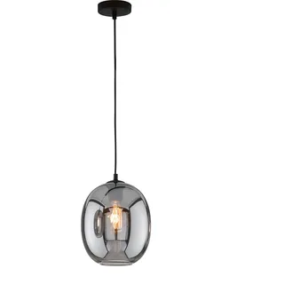 Fischer & Honsel | Pendelleuchte, Nayla | sandschwarz| Glas-rauchfarben| D: 21,00 cm | Ausl. Decke: 150,00 cm| 1x E27 max. 40,0 Watt| 60917, Größe