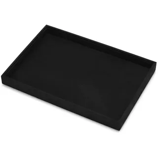 Oirlv Schwarz Mikrofaser Schmucktablett Schmuckaufbewahrung 35x24cm | Mikrofaser-Tablett – kratzfest & pflegeleicht. Ideal für Ringe, Ketten & Uhren