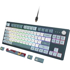 Montech MKey TKL Mechanische Gaming-Tastatur: anpassbare RGB-LED, Premium-MDA-Profil-PBT-Tastenkappe, Hot-Swappable Gateron G Brown Pro 2.0 vorgeschmierte Schalter, Osaka Castle Theme, Freiheit