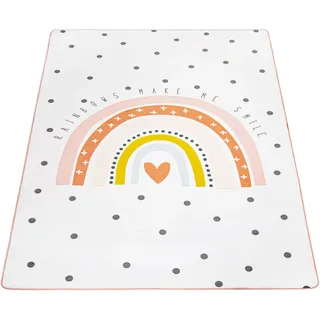 Paco Home »Chicos 552« rechteckig 2 mm Höhe Flachgewebe, niedlich, Kinder Design, Motiv Regenbogen, Pastell-Farben,