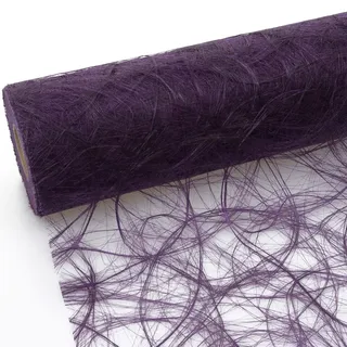 Deko AS GmbH Sizoweb Tischband - 25 Meter Rolle + 100 Deko Herzen Gratis (20cm Breite, in Aubergine)