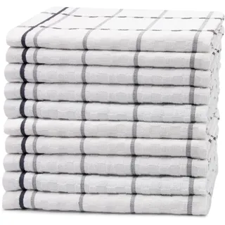 ZOLLNER 10er Set Geschirrtücher Baumwolle in 45x60 cm - saugstarke und langlebige Küchentücher - waschbar bis 60°C – in weiß - Gastronomiequalität - Oeko Tex® Zertifiziert
