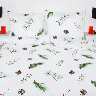 ANDROPOL Satin-Bettwäsche 200x220 Waldtiere Naturmuster