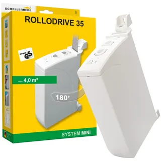 Schellenberg 22637 Elektrischer Gurtwickler Aufputz RolloDrive 35, bis 4 m2 Rollladenfläche, für 14 mm Zugkraft (max.) 12kg Aufbau
