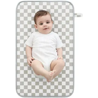 Susurration Baby Tragbare Wickelunterlage Wasserdichte 40 x 70 cm Wiederverwendbare Baby Wickelauflage Waschbar für Unterwegs für Unterwegs Wickel (Grey)