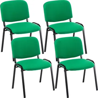 4er Set Besucherstuhl Ken Stoff - grün - Grün