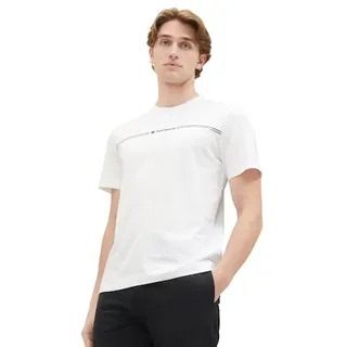 T-Shirt TOM TAILOR, Herren, Gr. 3XL, weiß, Single Jersey, Obermaterial: 100% Baumwolle, bedruckt, regular fit hüftbedeckend, Rundhals, Shirts T-Shirt, mit Logofrontprint