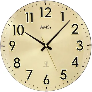 AMS Funk-Wanduhr, Funkwerk , D32x4cm, 5974 - Gold