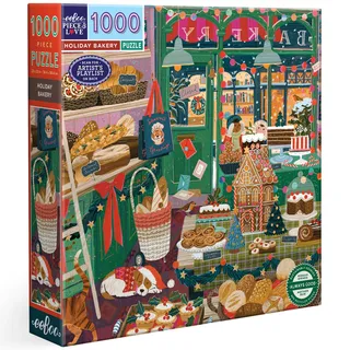 Eeboo Puzzle mit 1000 Teilen zum Backen von Weihnachten – Puzzle für Erwachsene, 1000 Teile aus Karton – Maße 58,5 cm x 58,5 cm