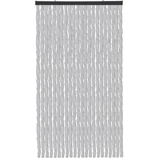 Arsvita Flauschvorhang Türvorhang (90x200 cm) in Hellgrau als Insektenschutz für Balkon, Terrasse oder Wohnmobil, Wohnwagen, Pavillon