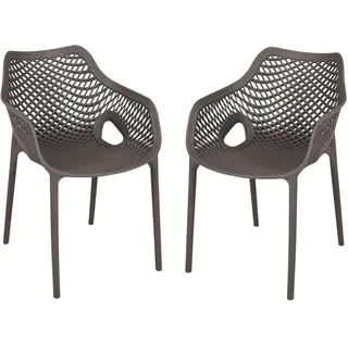 Garden Pleasure LAURIA Stapelstuhl 53 x 60 x 80 cm grau 2 St.