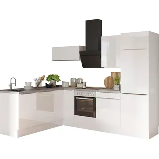 kochstation Winkelküche L-Form 270 cm weiß matt