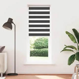 vidaXL Doppelrollo Schwarz 70x230 cm Stoffbreite 65,9 cm Polyester - Schwarz