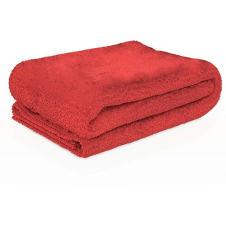 Intirilife weiche Kuscheldecke 200 x 150 cm in GLUT ROT - Flauschig warme Decke als Couchdecke Wohndecke Fleecedecke Indoor Outdoor