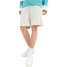 TOM TAILOR Denim Herren 1036278 Relaxed Fit Tech Shorts mit Stretch, 31718-White Sand, XL