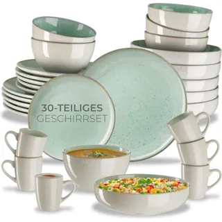 Kombiservice Mare für 6 Personen, handgefertigt ineinander stapelbar