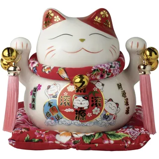 Jade Temple Porzellan Spardose Maneki Neko, weiß