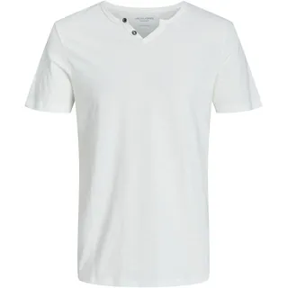 JACK & JONES Herren Basic T-Shirt V-Ausschnitt Kurzarm Jersey Baumwolle Shirt mit Knöpfen JJESPLIT