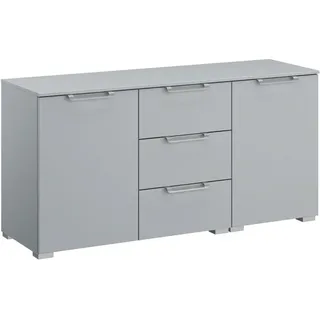 Novel Sideboard , Hellgrau , Metall , 2 Fächer , 3 Schubladen , 120x61x42 cm , Blauer Engel, Goldenes M, BQ - Bündnis für Qualität, Made in Germany , Typenauswahl, Beimöbel erhältlich, stehend, in verschiedenen Größen erhältlich, in verschiedenen Holzdekoren erhältlich , Kleinmöbel, Kommoden, Sideboards