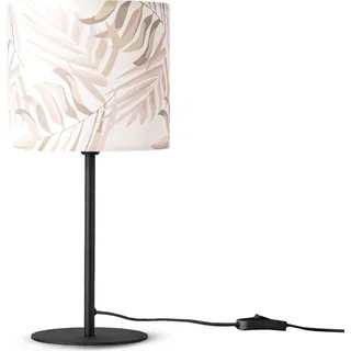 Tischlampe Schreibtischlampe Wandlampe Stoff Nachttisch E14 Blumen Jungle Deko - Schwarz