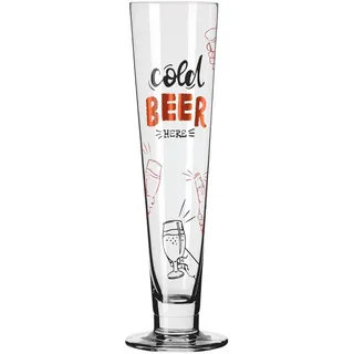 Ritzenhoff Bierglas , Rot, Schwarz, Goldfarben , Glas , 385 ml , 7.5x24.9x7.5 cm , Fsc, Made in Germany , Gläser, Biergläser