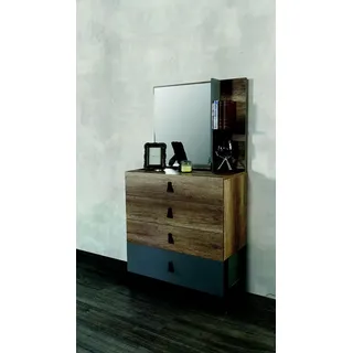 Kommode mit Spiegel Holz Modern Luxus Design Jugendzimmer Kommoden - Braun, Grau