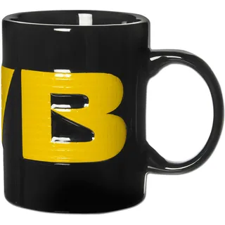 Borussia Dortmund BVB 1909 Tasse - Offizieller Fanartikel, Schwarze Tasse mit eingeprägtem Logo und 1909-Schriftzug, Spülmaschinenfest, 0,3 l