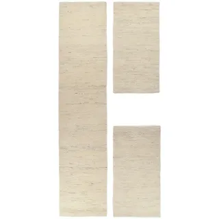 THEKO Bettumrandung »Hadj Uni« Höhe 25 mm 3 Stk. tlg. echter Berber Teppich, reine Wolle, handgeknüpft, Schlafzimmer, beige