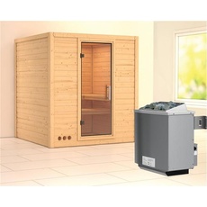 Bild von Sauna Mojave 40mm mit Saunaofen 9kW intern Klarglastür