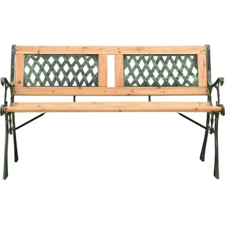 vidaXL Gartenbank 122 cm Gusseisen und Massivholz Tanne - Grün