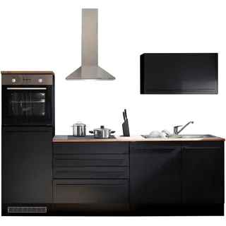 yourkitchen Küchenzeile Jazz 260 cm schwarz