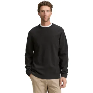 Tom Tailor Herren Rundhals Pullover Structured Crewneck Knit Regular Fit 1047570-10617 Grau M