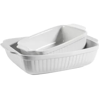 Mäser Backformenset , Weiß , Keramik , 37x30.5x15.5 cm , hitzebeständig, lebensmittelecht , Backen & Backzubehör, Backformen, Backformen-Sets